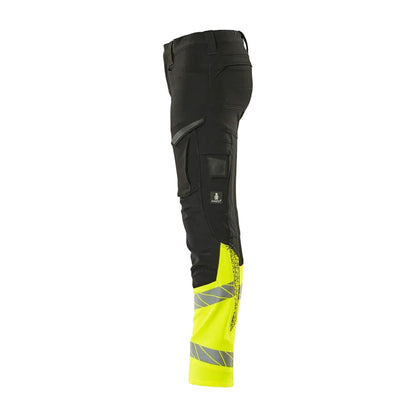Black-Hi Vis Yellow - Side - Mascot Childrens-Kids Accelerate Safe Trousers
