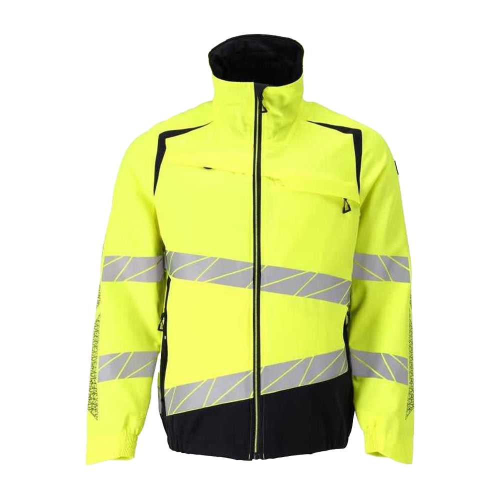 Hi Vis Yellow-Dark Navy - Front - Mascot Mens Accelerate Safe Jacket