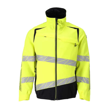 Hi Vis Yellow-Dark Navy - Front - Mascot Mens Accelerate Safe Jacket
