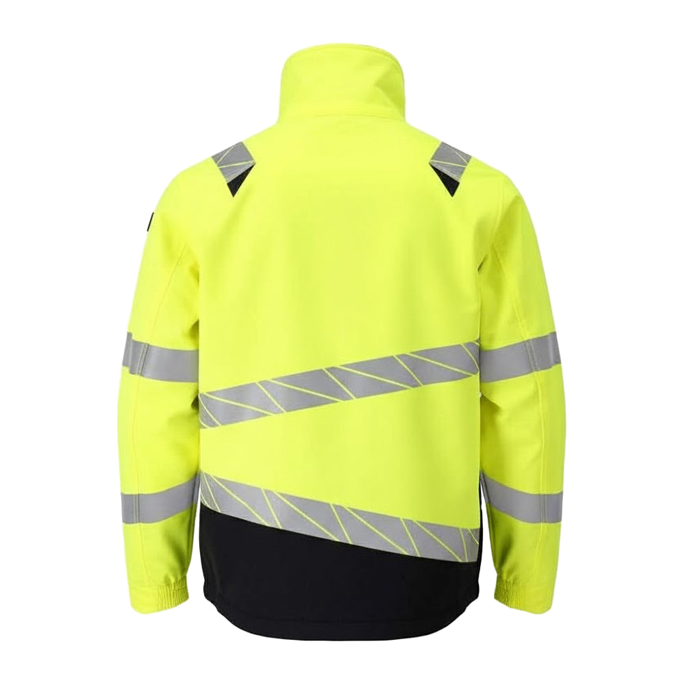 Hi Vis Yellow-Dark Navy - Back - Mascot Mens Accelerate Safe Jacket