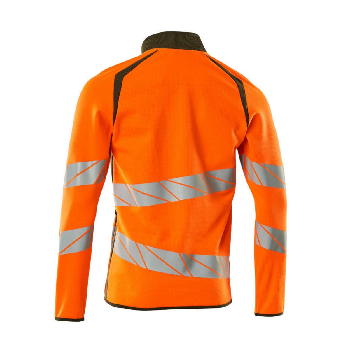 Hi Vis Orange-Moss Green - Back - Mascot Mens Accelerate Safe Full Zip Jacket