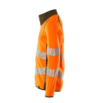 Hi Vis Orange-Moss Green - Side - Mascot Mens Accelerate Safe Full Zip Jacket