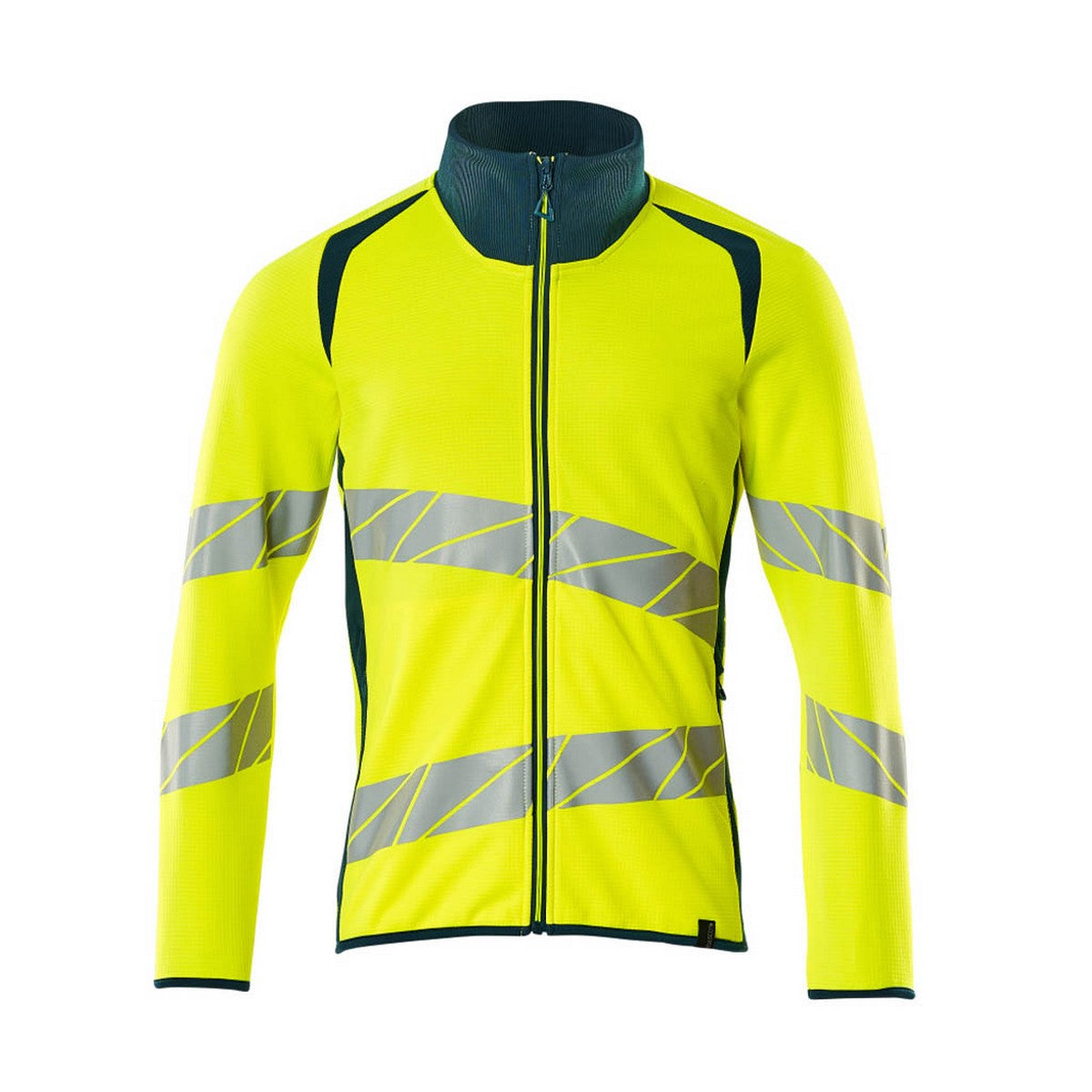 Hi Vis Yellow-Dark Petroleum - Front - Mascot Mens Accelerate Safe Full Zip Jacket