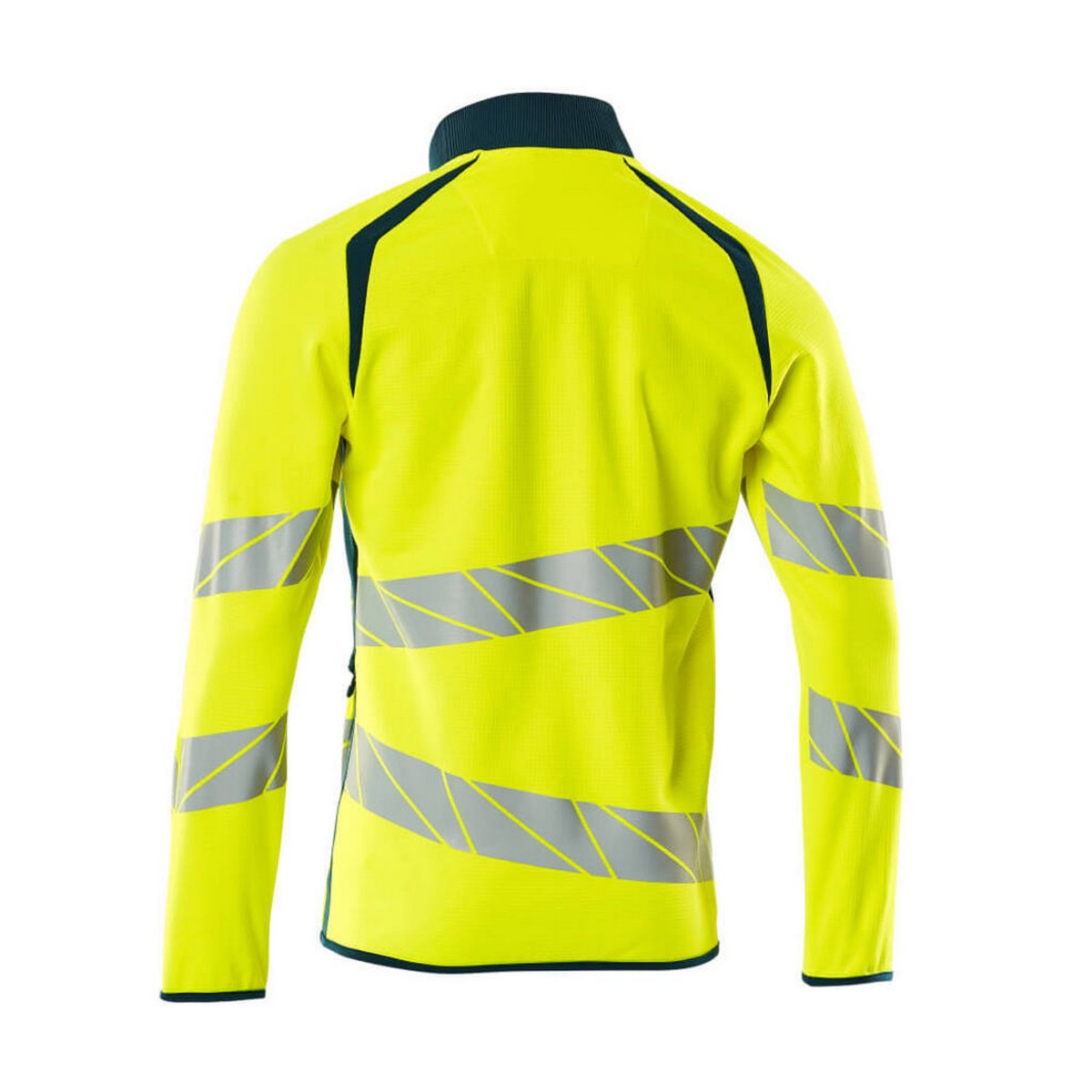Hi Vis Yellow-Dark Petroleum - Back - Mascot Mens Accelerate Safe Full Zip Jacket