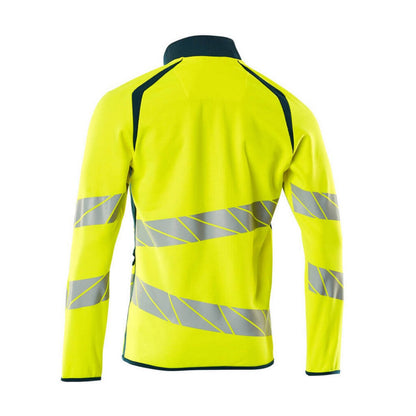 Hi Vis Yellow-Dark Petroleum - Back - Mascot Mens Accelerate Safe Full Zip Jacket