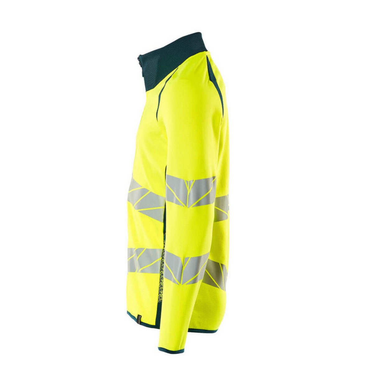 Hi Vis Yellow-Dark Petroleum - Side - Mascot Mens Accelerate Safe Full Zip Jacket