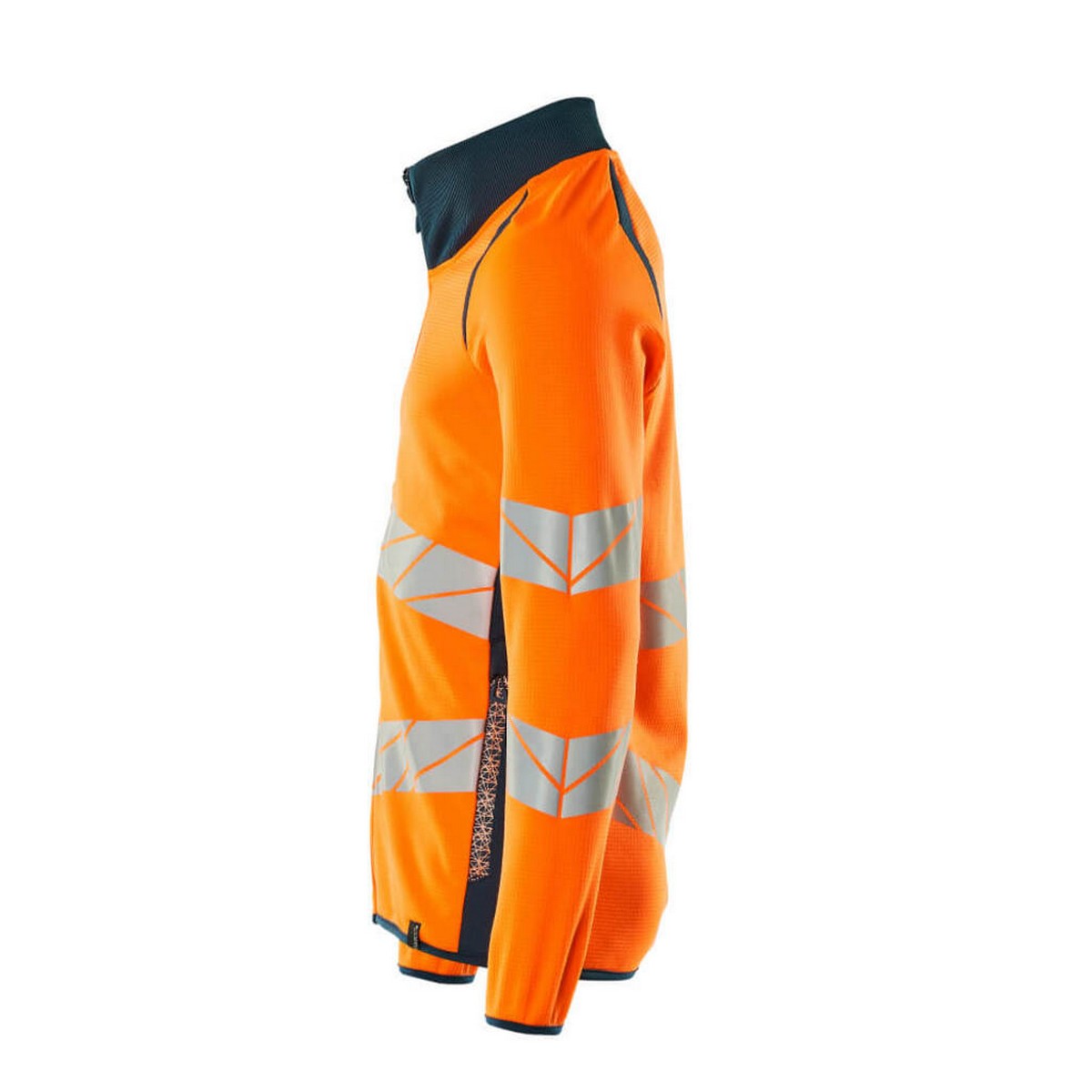 Hi Vis Orange-Dark Petroleum - Side - Mascot Mens Accelerate Safe Full Zip Jacket