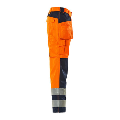 Hi Vis Orange-Navy - Lifestyle - Mascot Mens Safe Complete Almas Holster Pocket Work Trousers