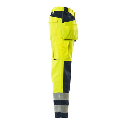 Hi Vis Yellow-Navy - Lifestyle - Mascot Mens Safe Complete Almas Holster Pocket Work Trousers