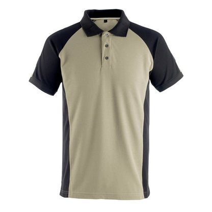 Light Khaki-Black - Front - Mascot Mens Bottrop Unique Polo Shirt