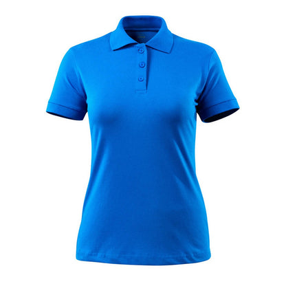 Azure Blue - Front - Mascot Womens-Ladies Grasse Crossover Polo Shirt