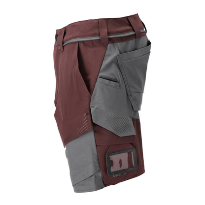 Bordeaux-Stone Grey - Side - Mascot Mens Customised Work Shorts