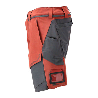 Autumn Red-Stone Grey - Side - Mascot Mens Customised Work Shorts