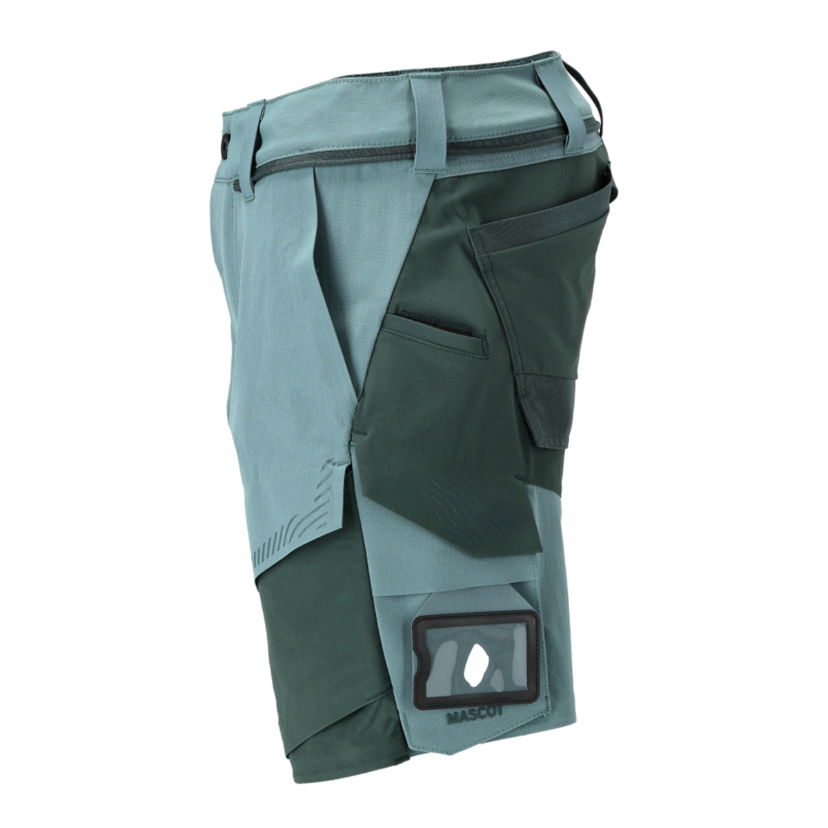 Light Forest Green-Forest Green - Side - Mascot Mens Customised Work Shorts