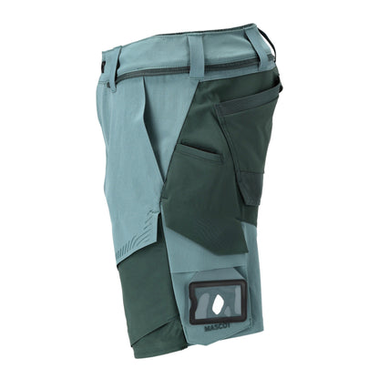 Light Forest Green-Forest Green - Side - Mascot Mens Customised Work Shorts