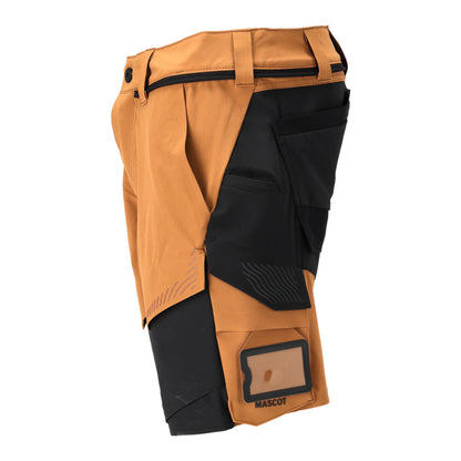 Nut Brown-Black - Side - Mascot Mens Customised Work Shorts