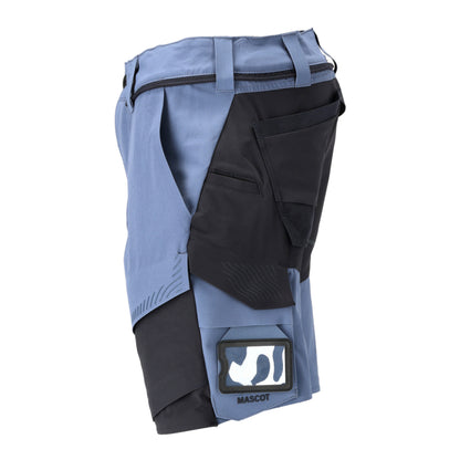 Stone Blue-Dark Navy - Side - Mascot Mens Customised Work Shorts