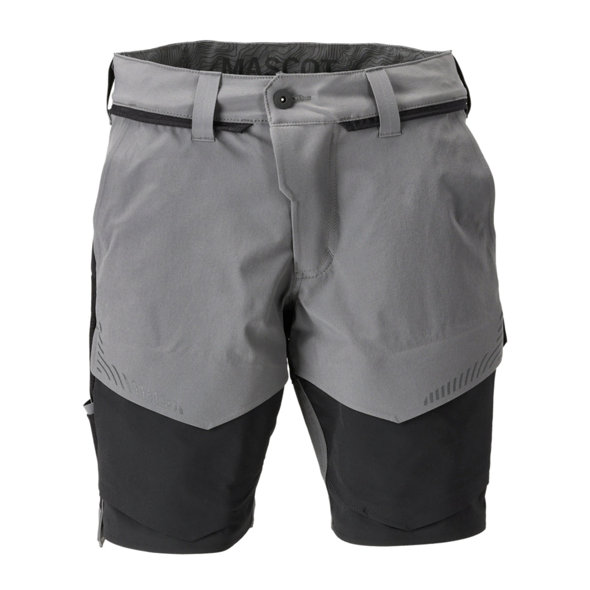 Stone Grey-Black - Front - Mascot Mens Customised Work Shorts