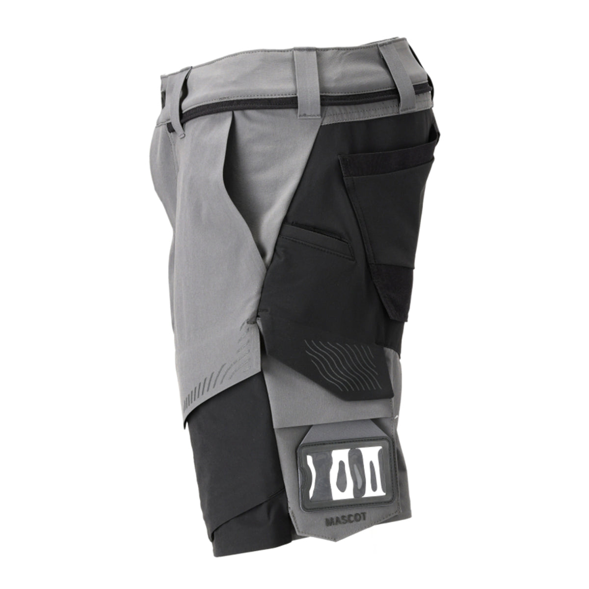 Stone Grey-Black - Side - Mascot Mens Customised Work Shorts