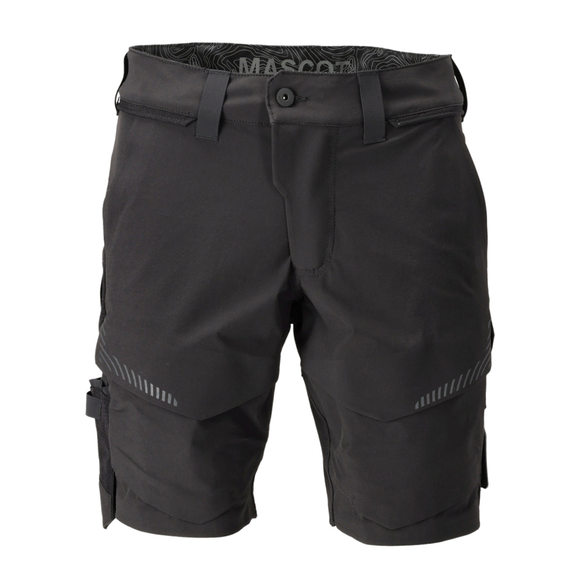 Black - Front - Mascot Mens Customised Work Shorts