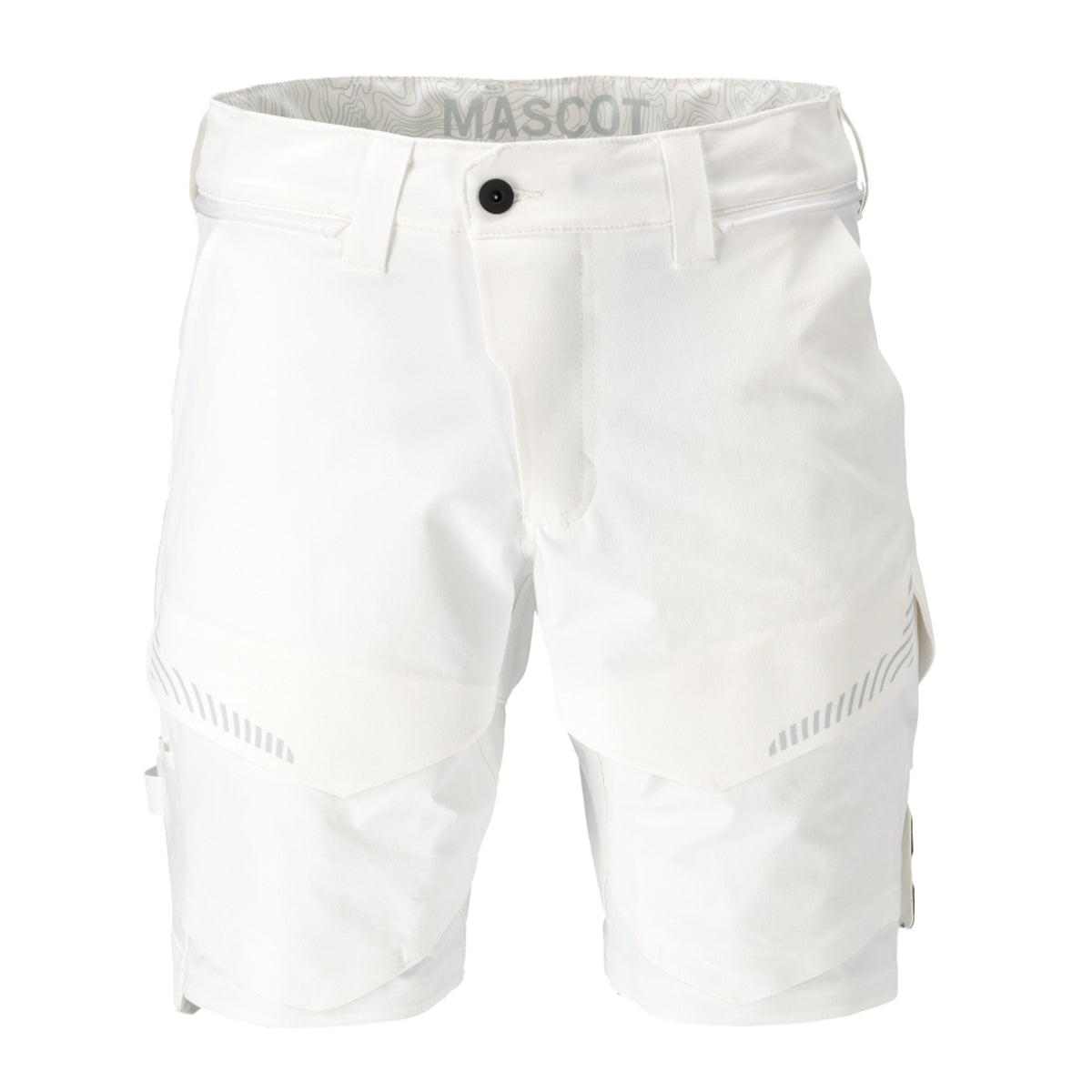 White - Front - Mascot Mens Customised Work Shorts