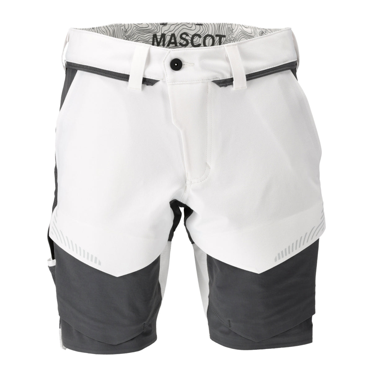 White-Stone Grey - Front - Mascot Mens Customised Work Shorts