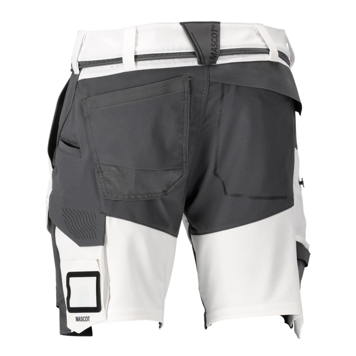 White-Stone Grey - Back - Mascot Mens Customised Work Shorts