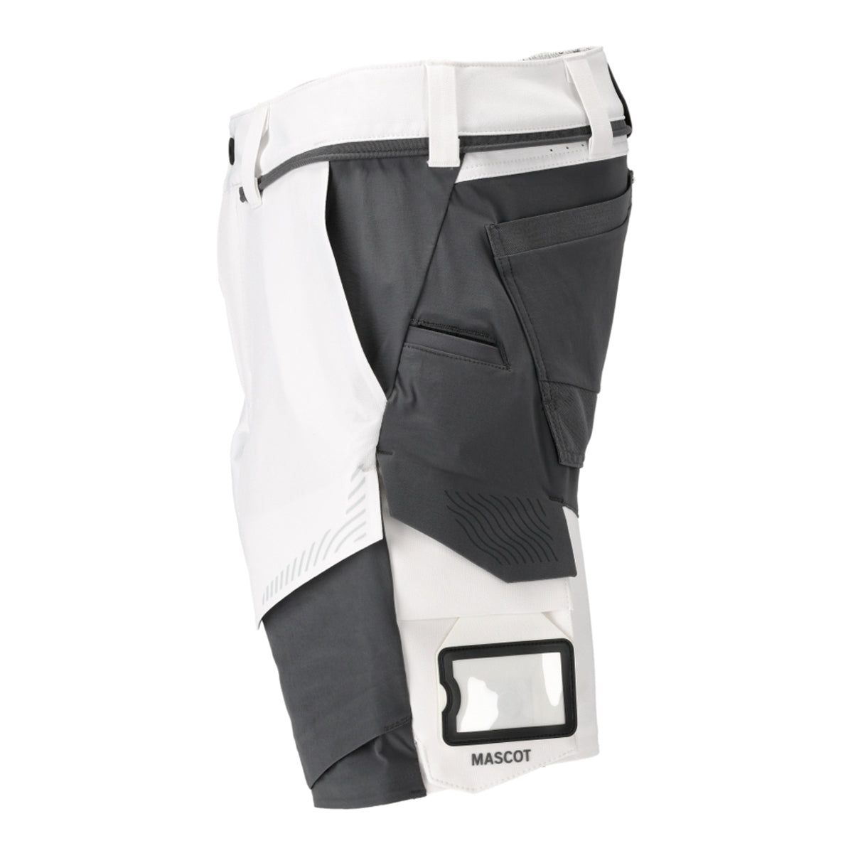 White-Stone Grey - Side - Mascot Mens Customised Work Shorts