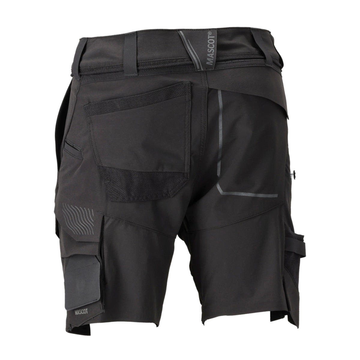 Black - Back - Mascot Mens Customised Work Shorts