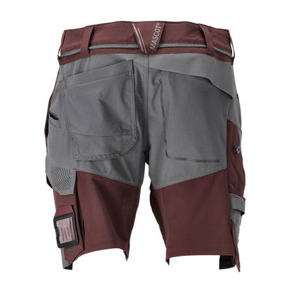 Bordeaux-Stone Grey - Back - Mascot Mens Customised Work Shorts
