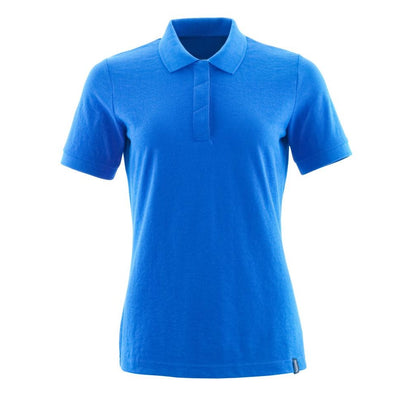 Azure Blue - Front - Mascot Womens-Ladies Crossover Polo Shirt