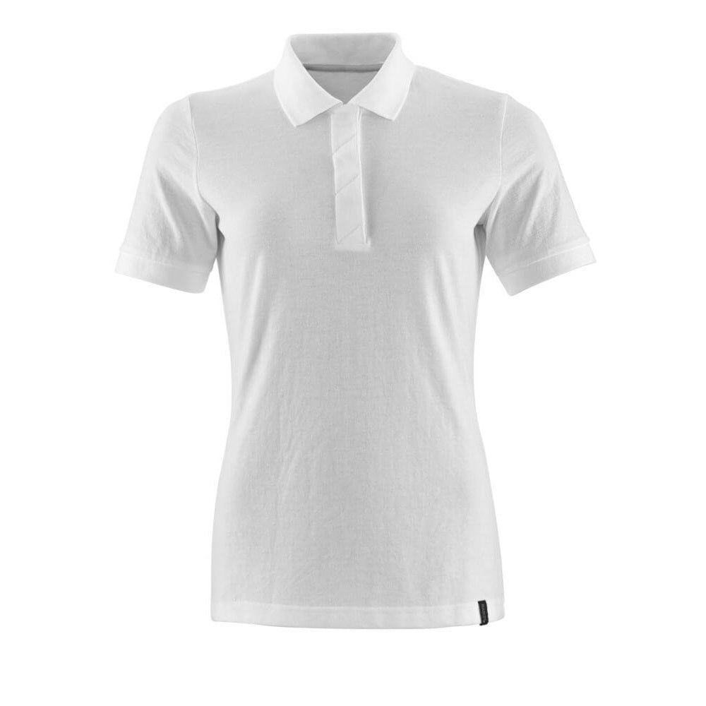 White - Front - Mascot Womens-Ladies Crossover Polo Shirt