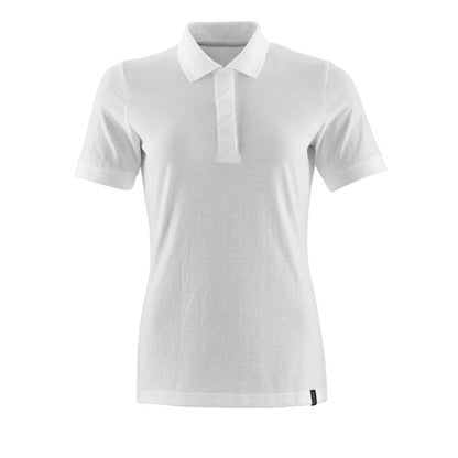 White - Front - Mascot Womens-Ladies Crossover Polo Shirt