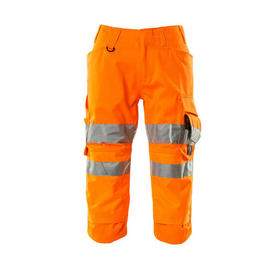 Hi Vis Orange - Front - Mascot Mens Safe Supreme 3-4 Length Trousers