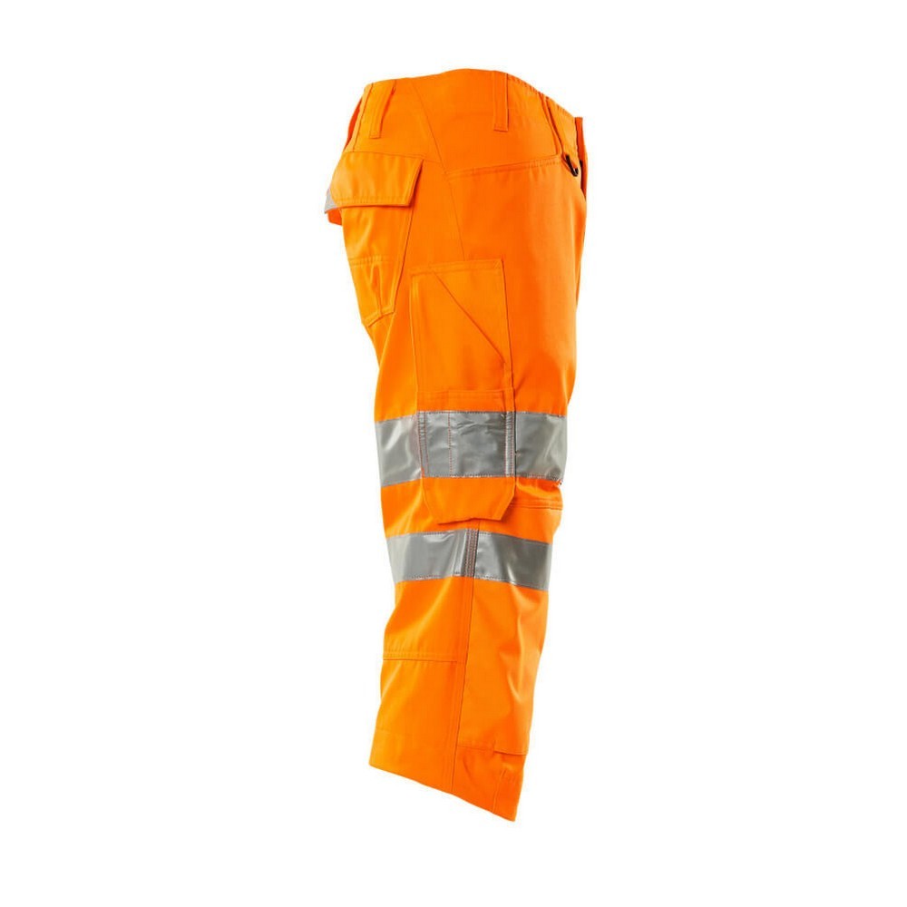 Hi Vis Orange - Side - Mascot Mens Safe Supreme 3-4 Length Trousers
