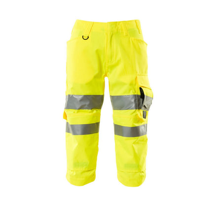 Hi Vis Yellow - Front - Mascot Mens Safe Supreme 3-4 Length Trousers
