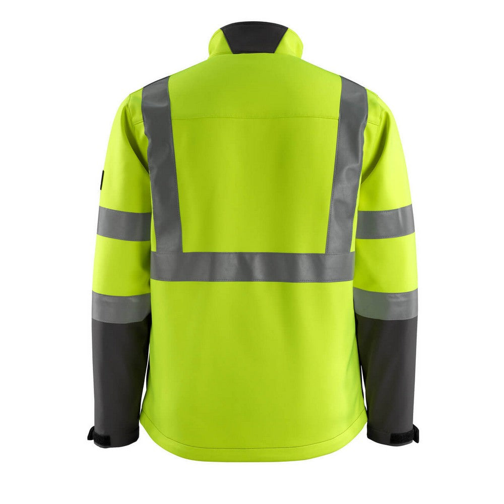 Hi Vis Yellow-Dark Anthracite - Back - Mascot Unisex Adult Safe Light Soft Shell Jacket