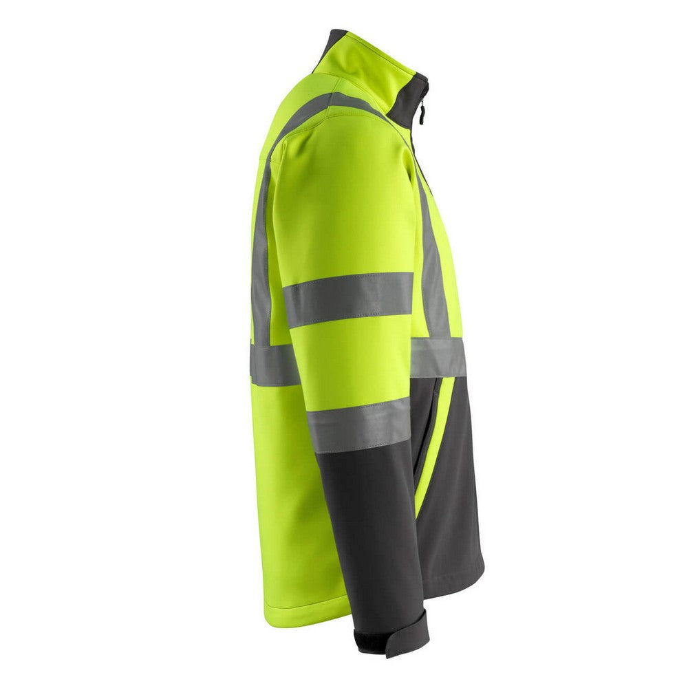 Hi Vis Yellow-Dark Anthracite - Side - Mascot Unisex Adult Safe Light Soft Shell Jacket