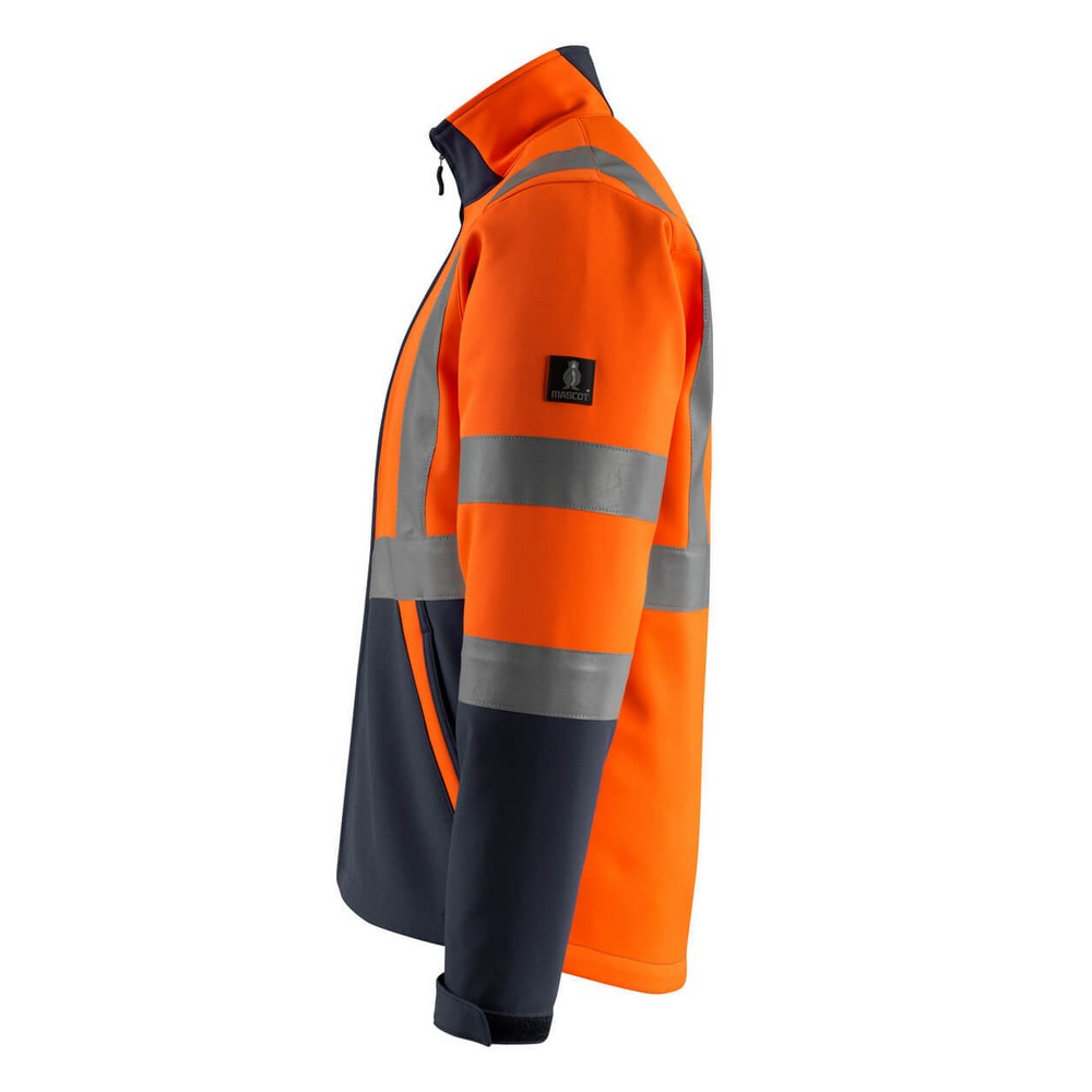 Hi Vis Orange-Dark Navy - Lifestyle - Mascot Unisex Adult Safe Light Soft Shell Jacket