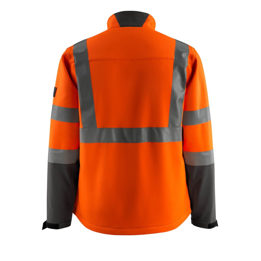 Hi Vis Orange-Dark Anthracite - Back - Mascot Unisex Adult Safe Light Soft Shell Jacket
