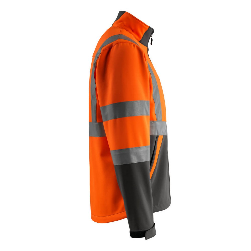 Hi Vis Orange-Dark Anthracite - Side - Mascot Unisex Adult Safe Light Soft Shell Jacket
