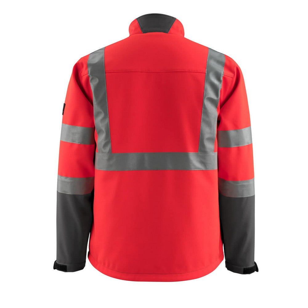 Hi Vis Red-Dark Anthracite - Back - Mascot Unisex Adult Safe Light Soft Shell Jacket