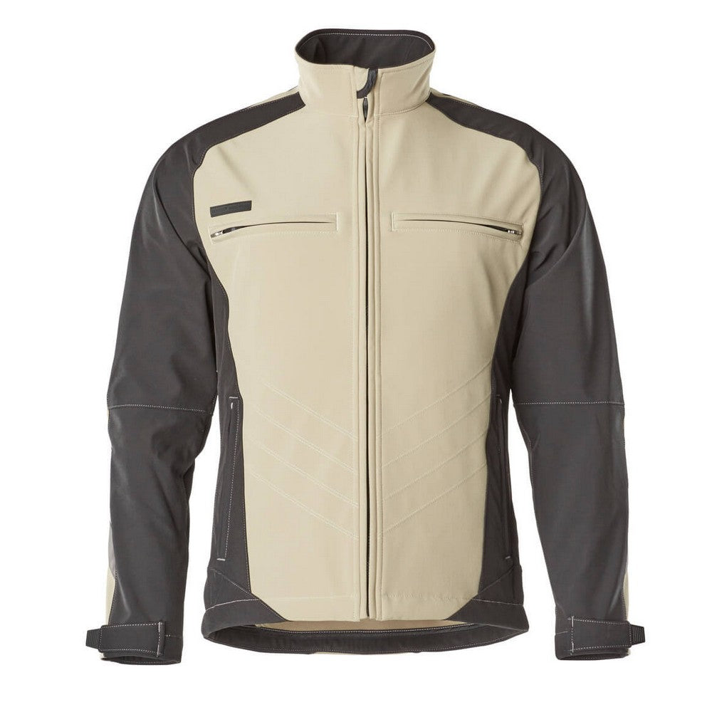 Light Khaki-Black - Front - Mascot Mens Unique Dresden Soft Shell Jacket