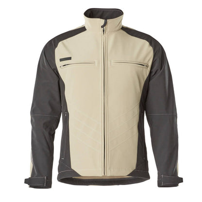 Light Khaki-Black - Front - Mascot Mens Unique Dresden Soft Shell Jacket