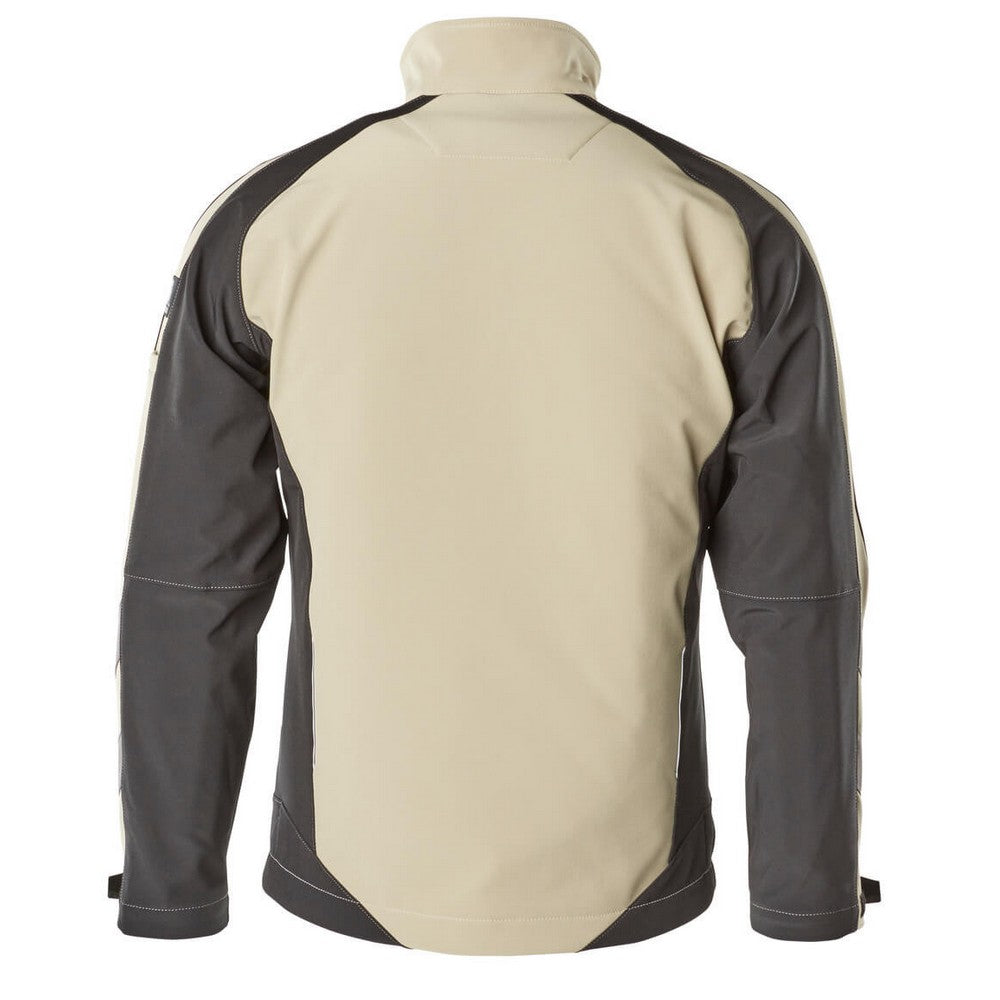 Light Khaki-Black - Back - Mascot Mens Unique Dresden Soft Shell Jacket