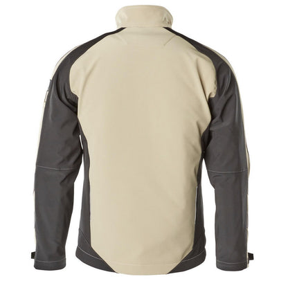 Light Khaki-Black - Back - Mascot Mens Unique Dresden Soft Shell Jacket