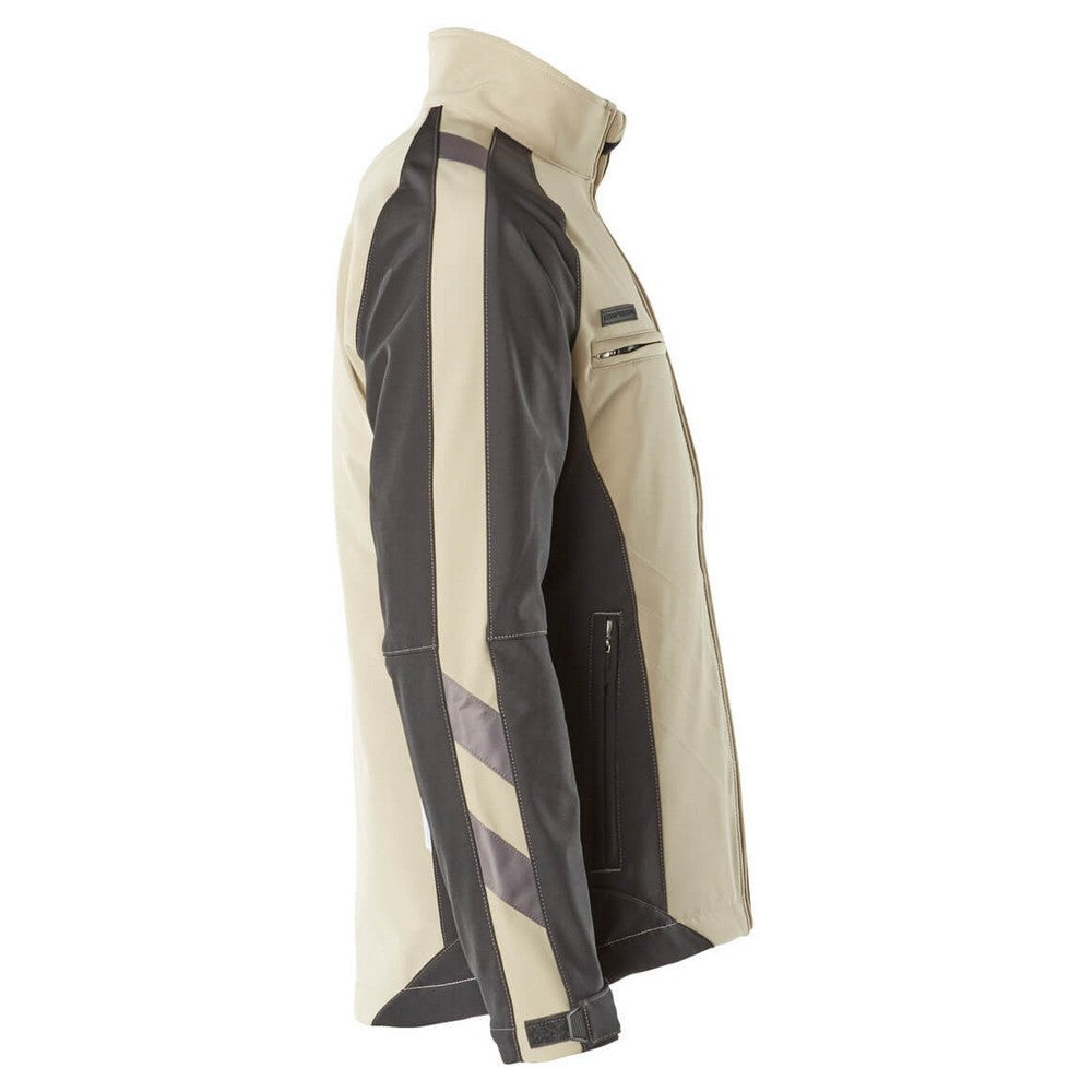 Light Khaki-Black - Side - Mascot Mens Unique Dresden Soft Shell Jacket
