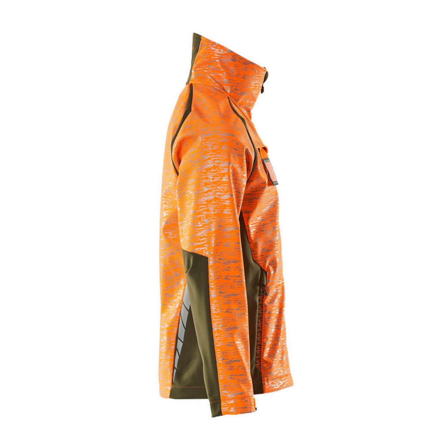 Hi Vis Orange-Moss Green - Side - Mascot Mens Accelerate Safe Soft Shell Jacket
