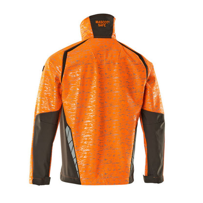 Hi Vis Orange-Dark Anthracite - Back - Mascot Mens Accelerate Safe Soft Shell Jacket
