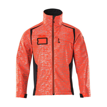Hi Vis Red-Dark Navy - Front - Mascot Mens Accelerate Safe Soft Shell Jacket